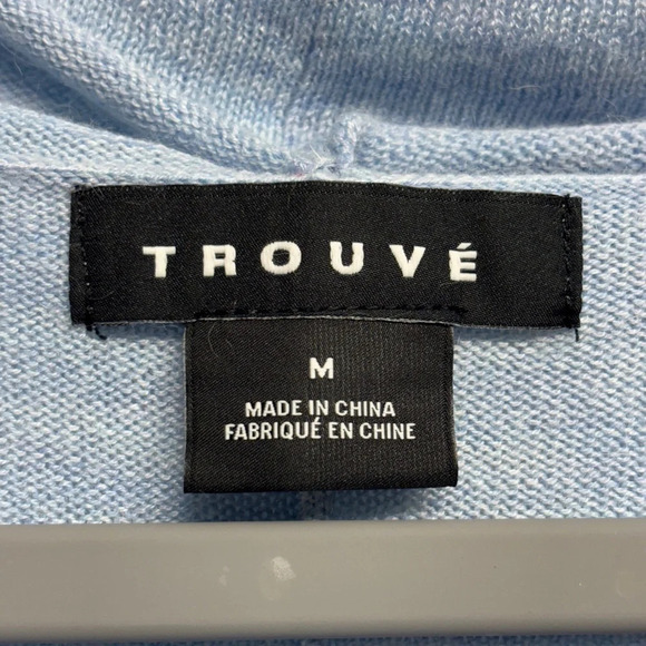 Trouve Blue M Sweater Lightweight Drape Neck Long Sleeve - Picture 3 of 6